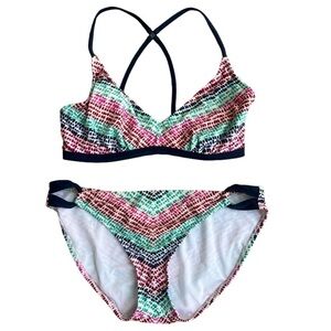 ATHLETA Moxie Low Tide Bikini 2 Piece 34DD Top and Medium Bottoms